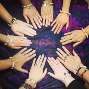 After making manifestation bracelets together at Red Tent.